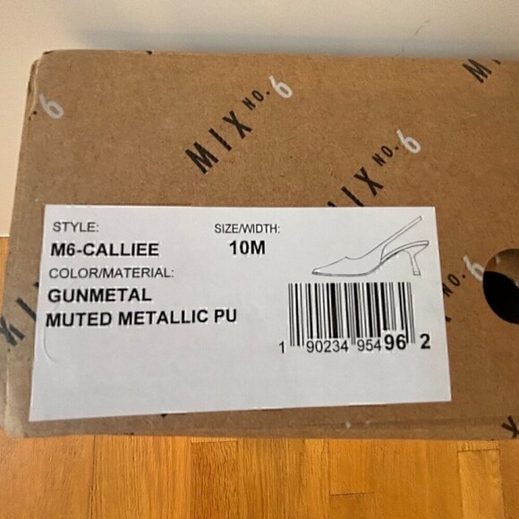 NWT Mix No. 6-Callie Slingback Pump Size 10  in  Pewter Metallic - Picture 7 of 11